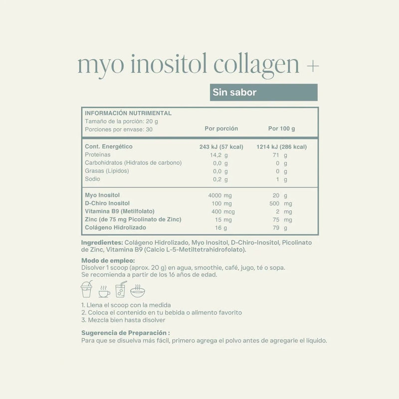 Reset Wellness Myo inositol Collagen + Sin Sabor