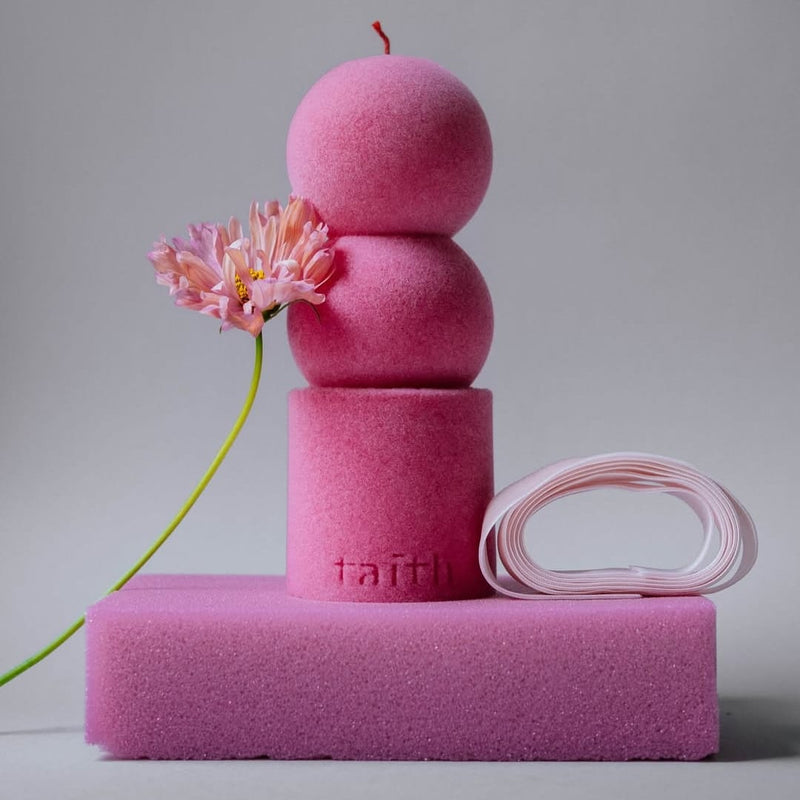 Lilu Velvet Candle Pink