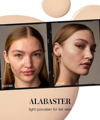 Alabaster: Ideal para UnCoverup y ReEvolve Foundation en tonos 000 - 00.